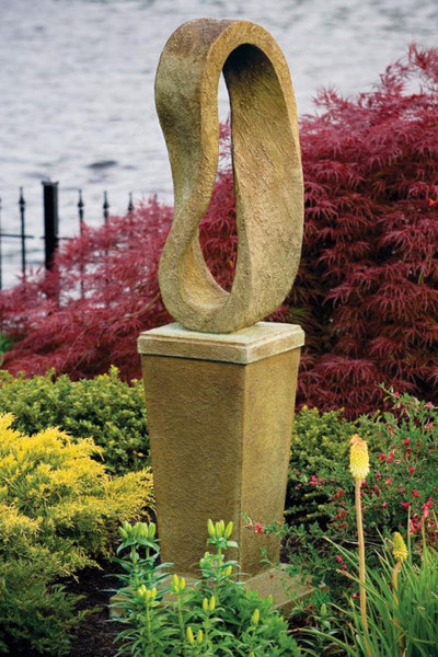 Eternal Garden Loop On Contemporary Pedestal Sculpture Cement Art